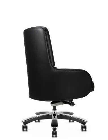 Крісло KRESLALUX CROWN 02 BLACK, для відвідувача, шкіряне