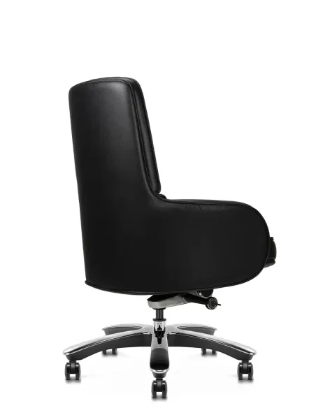 Кресло KRESLALUX CROWN 02 BLACK, для посетителя, кожаное