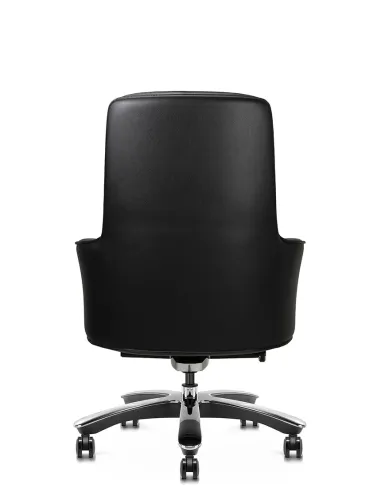 Кресло KRESLALUX CROWN 02 BLACK, для посетителя, кожаное
