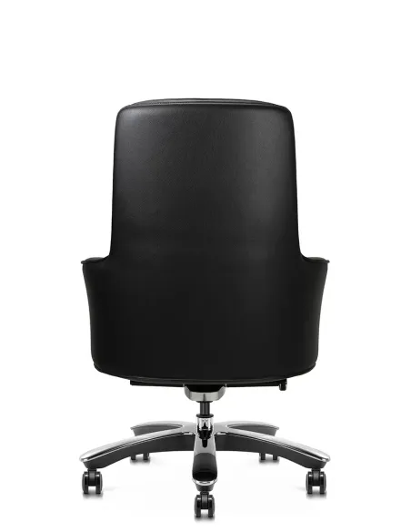 Кресло KRESLALUX CROWN 02 BLACK, для посетителя, кожаное