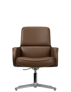 Кресло KRESLALUX CROWN 03 BROWN, для посетителя, кожаное 2