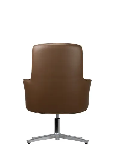 Кресло KRESLALUX CROWN 03 BROWN, для посетителя, кожаное