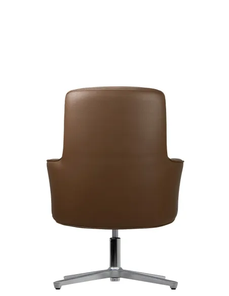 Крісло KRESLALUX CROWN 03 BROWN, для відвідувача, шкіряне