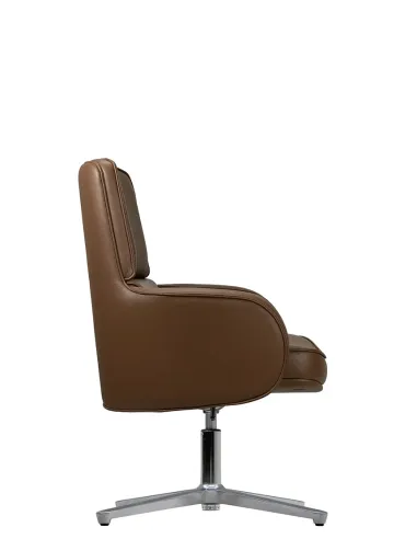 Кресло KRESLALUX CROWN 03 BROWN, для посетителя, кожаное