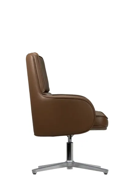 Кресло KRESLALUX CROWN 03 BROWN, для посетителя, кожаное