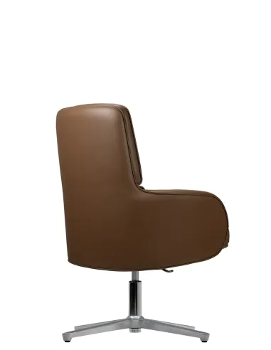 Кресло KRESLALUX CROWN 03 BROWN, для посетителя, кожаное