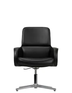 Кресло KRESLALUX CROWN 03 BLACK, для посетителя, кожаное 2