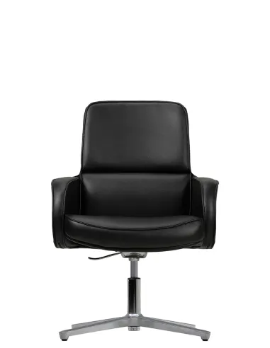 Крісло KRESLALUX CROWN 03 BLACK, для відвідувача, шкіряне