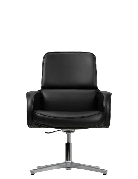 Крісло KRESLALUX CROWN 03 BLACK, для відвідувача, шкіряне