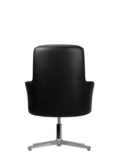 Крісло KRESLALUX CROWN 03 BLACK, для відвідувача, шкіряне