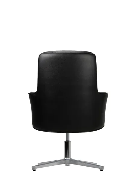 Кресло KRESLALUX CROWN 03 BLACK, для посетителя, кожаное