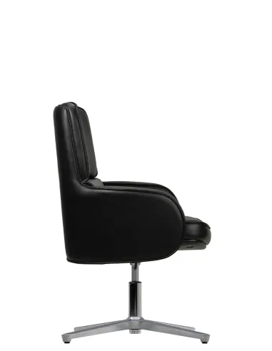 Кресло KRESLALUX CROWN 03 BLACK, для посетителя, кожаное