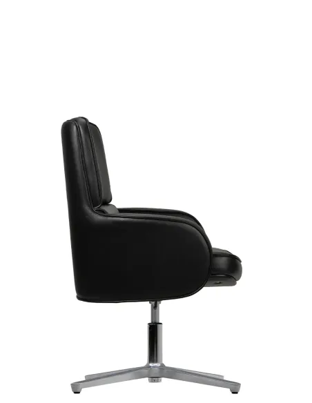Крісло KRESLALUX CROWN 03 BLACK, для відвідувача, шкіряне