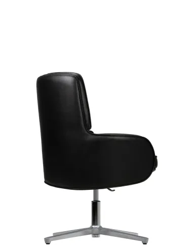 Крісло KRESLALUX CROWN 03 BLACK, для відвідувача, шкіряне