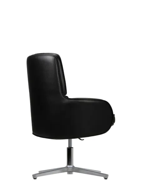 Кресло KRESLALUX CROWN 03 BLACK, для посетителя, кожаное