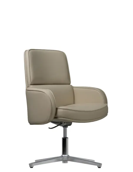 Крісло KRESLALUX CROWN 03 LIGHT BROWN, для відвідувача, шкіряне