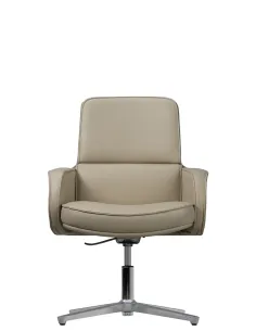 Кресло KRESLALUX CROWN 03 LIGHT BROWN, для посетителя, кожаное 2