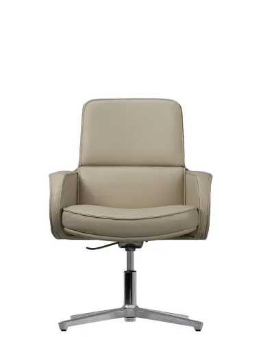 Кресло KRESLALUX CROWN 03 LIGHT BROWN, для посетителя, кожаное