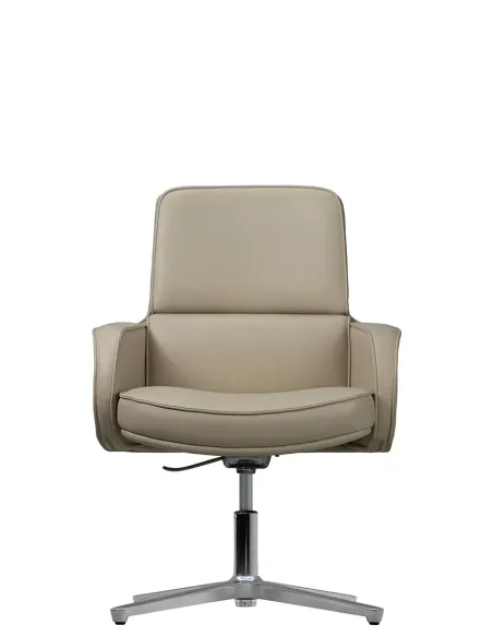Кресло KRESLALUX CROWN 03 LIGHT BROWN, для посетителя, кожаное
