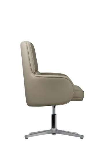 Кресло KRESLALUX CROWN 03 LIGHT BROWN, для посетителя, кожаное