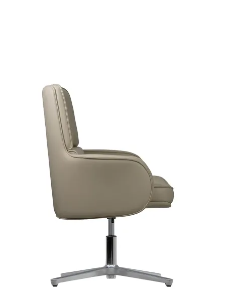 Кресло KRESLALUX CROWN 03 LIGHT BROWN, для посетителя, кожаное