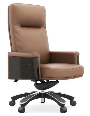 Кресло KRESLALUX MARQUIS 01 LIGHT BROWN для руководителя, кожаное