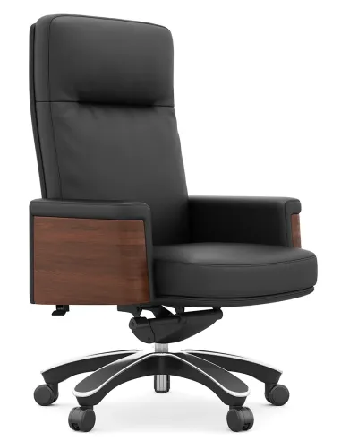Кресло KRESLALUX MARQUIS 01 BLACK для руководителя, кожаное