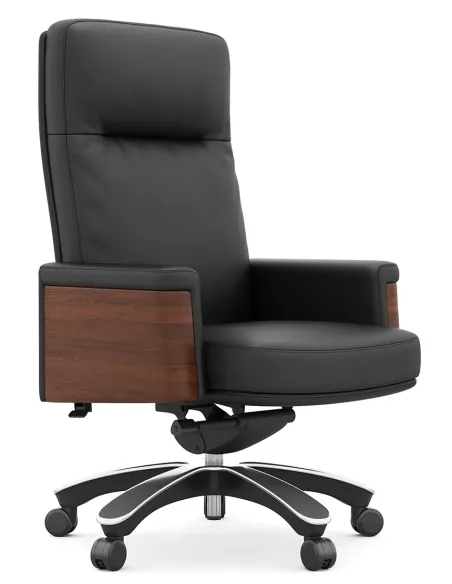 Кресло KRESLALUX MARQUIS 01 BLACK для руководителя, кожаное