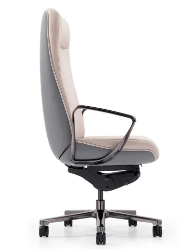 Крісло KRESLALUX TORNA 01 GREY & BEIGE для керівника, шкіряне