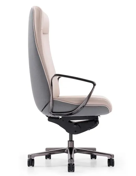 Кресло KRESLALUX TORNA 01 GREY & BEIGE для руководителя, кожаное