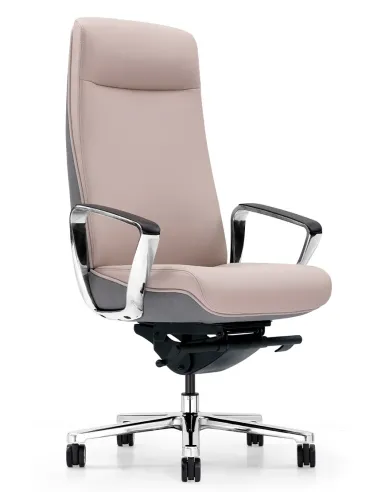 Крісло KRESLALUX TORNA 01 GREY & BEIGE для керівника, шкіряне