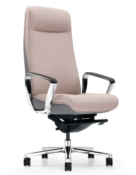 Кресло KRESLALUX TORNA 01 GREY & BEIGE для руководителя, кожаное