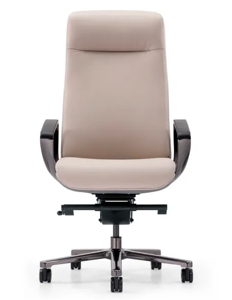 Крісло KRESLALUX TORNA 01 GREY & BEIGE для керівника, шкіряне