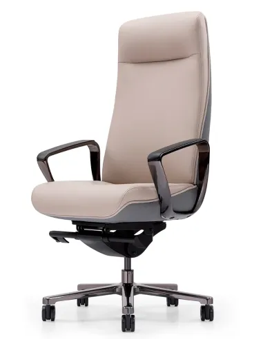 Крісло KRESLALUX TORNA 01 GREY & BEIGE для керівника, шкіряне