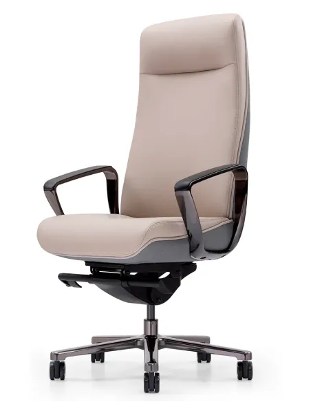 Крісло KRESLALUX TORNA 01 GREY & BEIGE для керівника, шкіряне