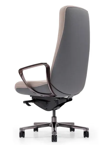 Крісло KRESLALUX TORNA 01 GREY & BEIGE для керівника, шкіряне