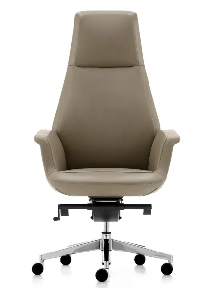 Кресло KRESLALUX BATE 01 LIGHT BROWN для руководителя, кожаное