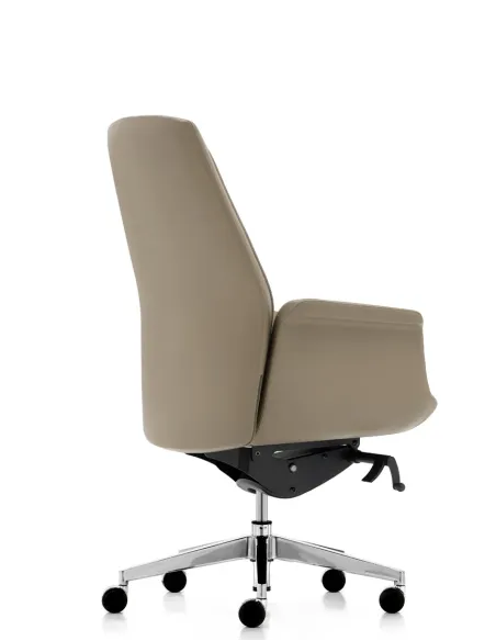 Крісло KRESLALUX BATE 02 LIGHT BROWN, для відвідувача, шкіряне