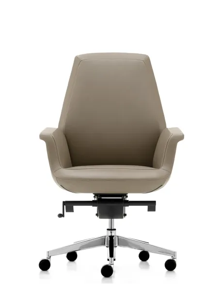 Крісло KRESLALUX BATE 02 LIGHT BROWN, для відвідувача, шкіряне