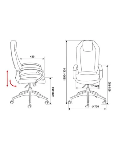 Кресло Бюрократ _Aura/BLACK для руководителя, цвет черный