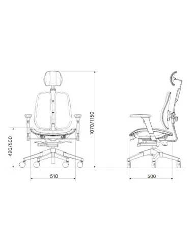 Кресло DUOREST Alpha A60H для руководителя, ортопедическое, цвет черный