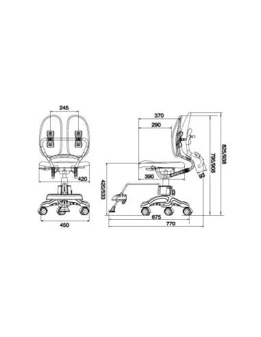 Кресло DUOREST Kids DR-289SG детское, ортопедическое, цвет голубой