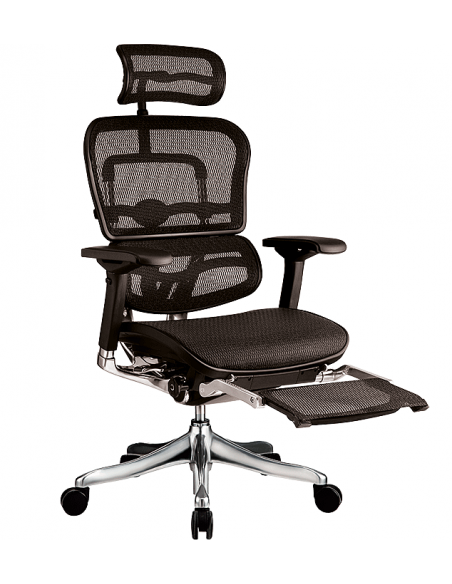 Кресло компьютерное ERGOHUMAN PLUS c подставкой для ног, эргономичное, черного цвета