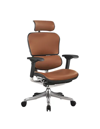 Кресло компьютерное ERGOHUMAN PLUS эргономичное, натуральная кожа черного цвета