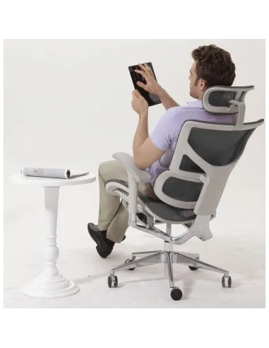 Кресло Expert Sail (HSAM01-G) для руководителя, эргономичное, цвет серый