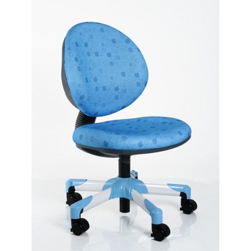 Кресло Mealux Y-120 BS металл белый / обивка голубая в квадратики