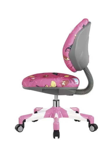 Кресло Mealux Y-120 PN металл белый / обивка розовая со зверятами