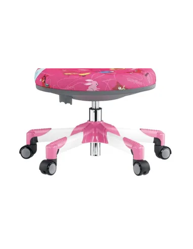 Кресло Mealux Y-120 PN металл белый / обивка розовая со зверятами