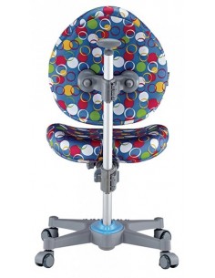 Кресло Mealux  Y-136 BK серебристый металл / обивка голубая с шариками 2