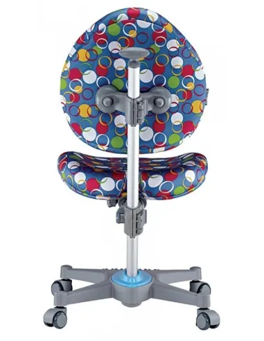 Кресло Mealux  Y-136 BK серебристый металл / обивка голубая с шариками